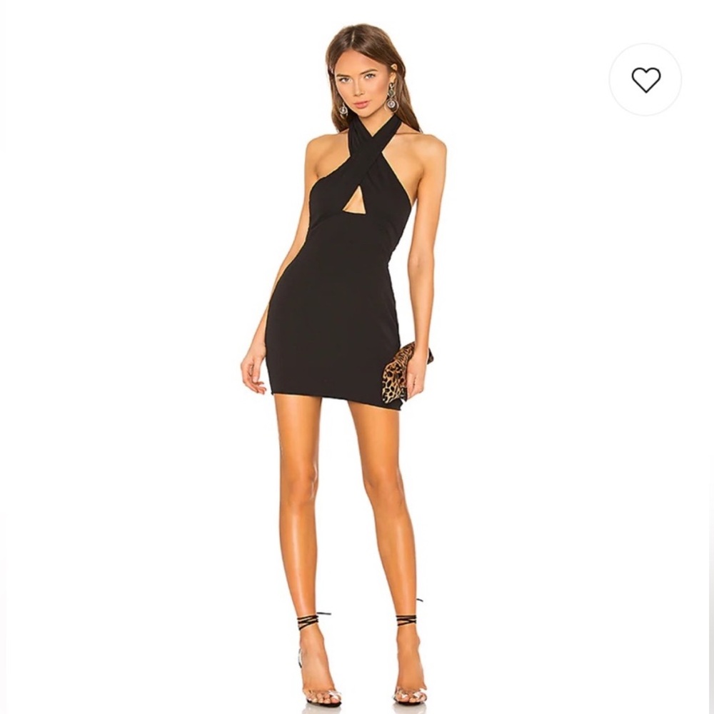 superdown Grace Cross Front Dress in Black NWT